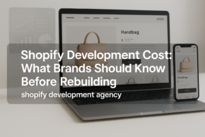 Shopify development agency planning ecommerce website rebuild for improved UX and conversion